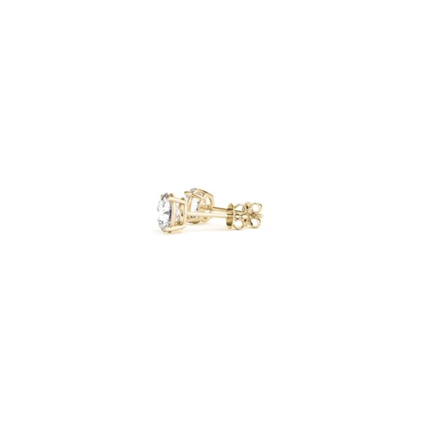 1/2 cttw Lab Grown Round Diamond Stud Earrings 14k Yellow Gold (G/VS2) - Image 4