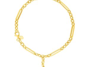 14k Yellow Gold Alternating Oval and Round Chain Bracelet with Toggle (3.90 mm)