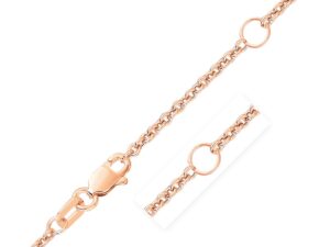 Double Extendable Cable Chain in 14k Rose Gold (1.80 mm)