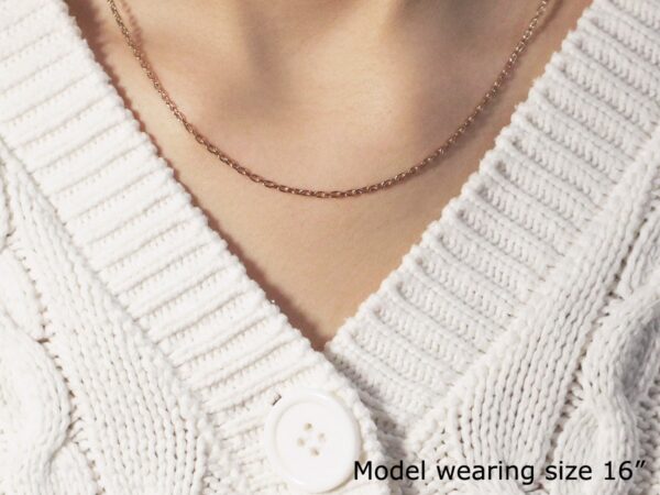 Double Extendable Cable Chain in 14k Rose Gold (1.80 mm) - Image 4