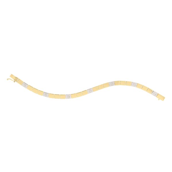 Two Tone Nail Head Bracelet in 14K Gold - Image 2