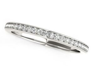 14k White Gold Classic Style Diamond Wedding Band (1/5 cttw)