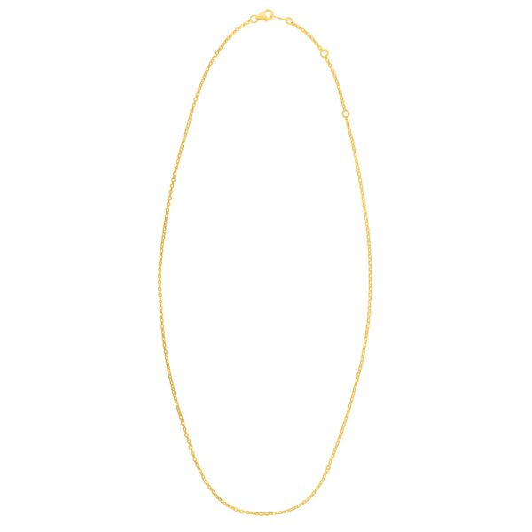 Double Extendable Cable Chain in 14k Yellow Gold (1.40 mm) - Image 3