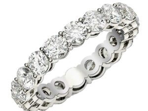 Round Cut Lab Grown Diamond Eternity Ring in 14k White Gold (2 cttw FG/VS2)
