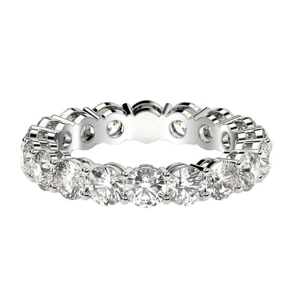 Round Cut Lab Grown Diamond Eternity Ring in 14k White Gold (2 cttw FG/VS2) - Image 2