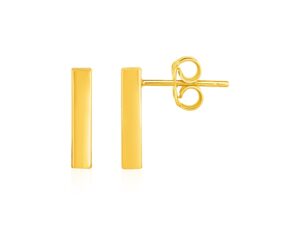Bar Post Earrings in 14k Yellow Gold