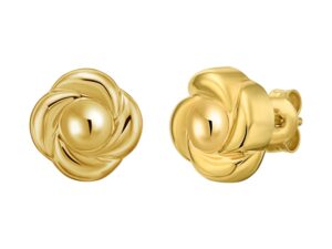 14K Yellow Gold Floral Stud Earrings