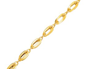 14k Yellow Gold Bracelet with Long Double Oval Links (8.20 mm)