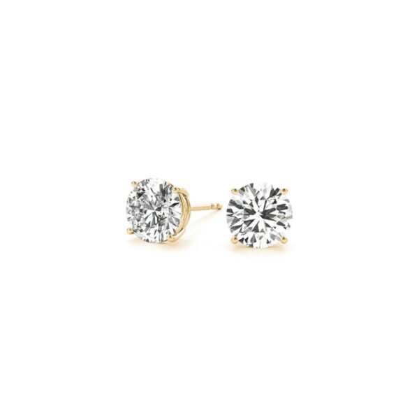 2 cttw Certified IGI Lab Grown Round Diamond Earrings 14k Yellow Gold (G/VS2) - Image 3