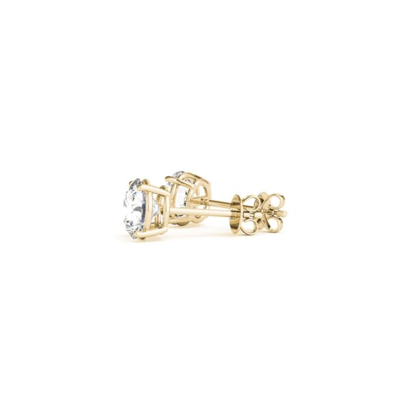 2 cttw Certified IGI Lab Grown Round Diamond Earrings 14k Yellow Gold (G/VS2) - Image 4