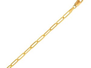 14K Yellow Gold Lite Paperclip Anklet (3.2mm)