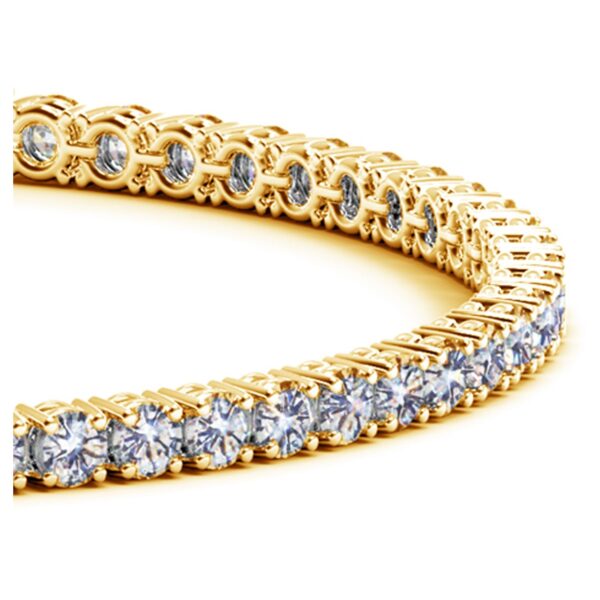 Lab Grown Round Diamond Tennis Bracelet in 14k Yellow Gold(5 cctw  F/G  VS2/SI1) - Image 2