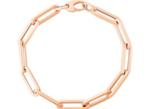 14K Rose Gold Extra Wide Paperclip Chain Bracelet (6.10 mm)