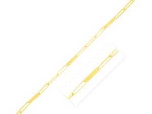 14k Yellow Gold Alternating Paperclip Chain Link and Gold Bar Bracelet (3.60 mm)