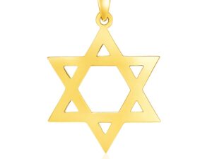 14k Yellow Gold Polished Star of David Pendant