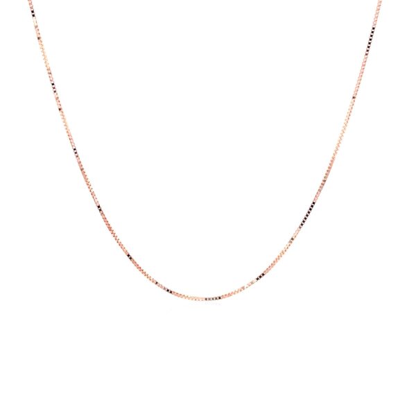 14k Rose Gold Classic Box Chain (0.45 mm) - Image 2