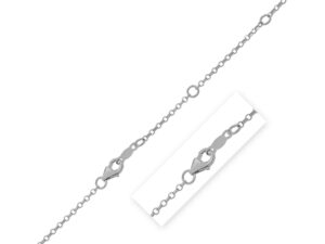 Double Extendable Cable Chain in 14k White Gold (1.40 mm)
