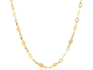 14K Yellow Gold Polished Diamond Motif Chain (3.00 mm)