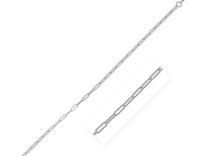 18K White Gold Fine Paperclip Chain (1.50 mm)