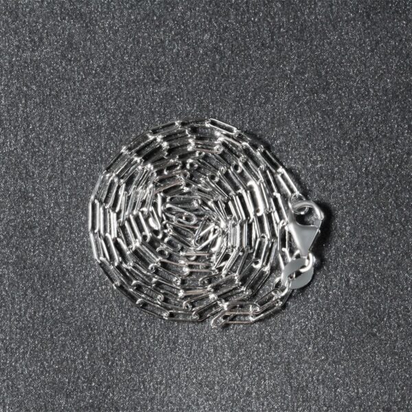 18K White Gold Fine Paperclip Chain (1.50 mm) - Image 6