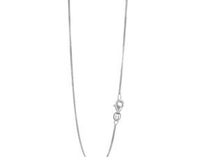 14k White Gold Adjustable Box Chain (0.80 mm)