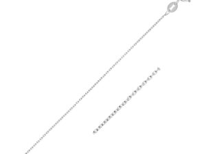 14k White Gold Oval Cable Link Chain (0.97 mm)
