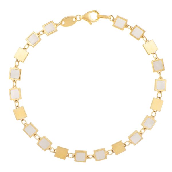 MOP Alternating Bracelet in 14K Yellow Gold Gem (5.00 mm) - Image 2