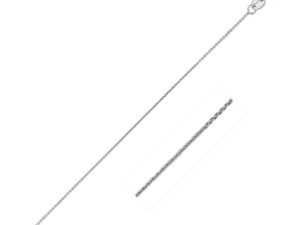 14k White Gold Diamond Cut Cable Link Chain (0.87 mm)