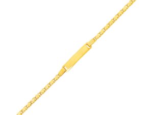 14k Yellow Gold Childrens Heart Link ID Bracelet