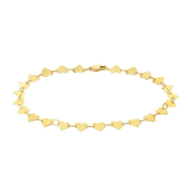 Mirror Heart Chain Bracelet in 10K Yellow Gold (4.70 mm) - Image 2