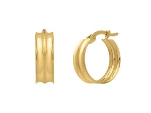 Medium Concave Hoop Earrings in 14K Yellow Gold