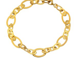 Large Flat Oval Link Bracelet in 14K Yellow Gold (7.90 mm)