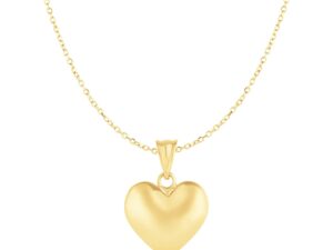 Puffed Heart Pendant in 10k Yellow Gold