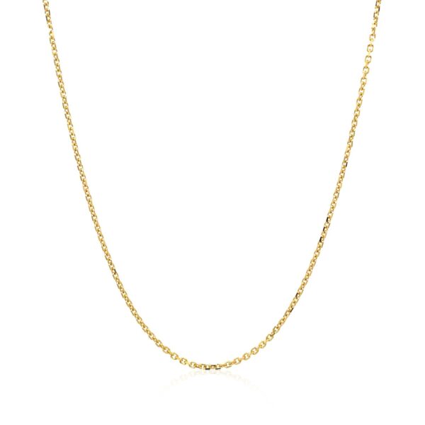 18k Yellow Gold Diamond Cut Cable Link Chain (1.10 mm) - Image 3