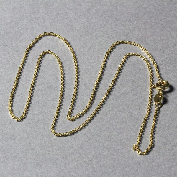 18k Yellow Gold Diamond Cut Cable Link Chain (1.10 mm) - Image 5
