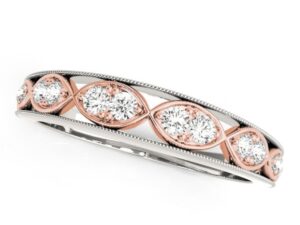 14k White And Rose Gold Infinity Style Diamond Band (1/5 cttw)