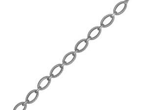 Textured Oval Link Bracelet in 14k White Gold (8.60 mm)