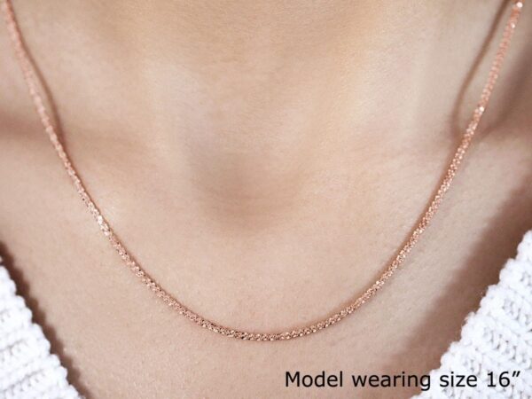 1.50 mm 14K Rose Gold Sparkle Chain - Image 4