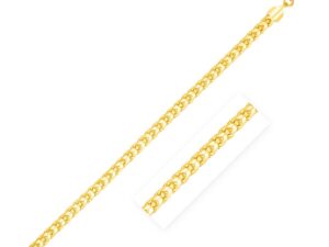 14k Yellow Gold Solid Diamond Cut Round Franco Bracelet (2.70 mm)