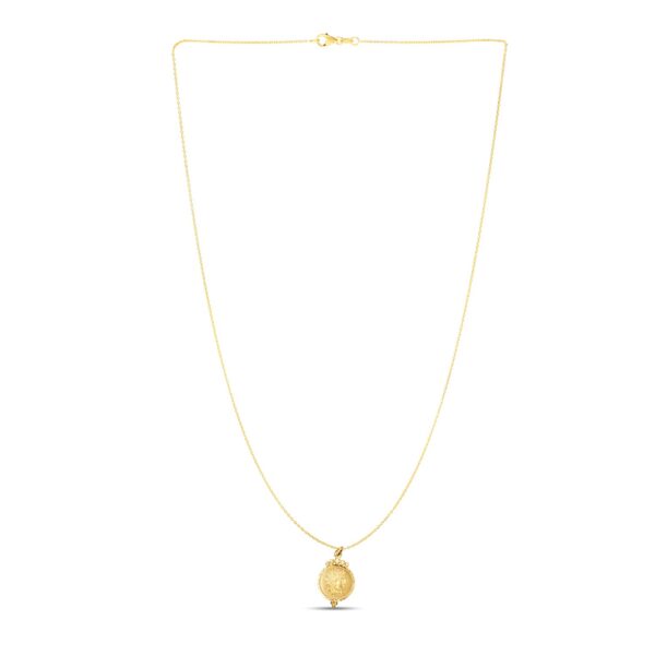 14k Yellow Gold with Round Roman Coin Pendant - Image 2