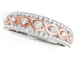 14k White And Rose Gold Infinity Diamond Band (3/8 cttw)