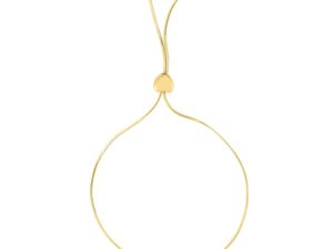 14k Yellow Gold Adjustable Lariat Style Heart Motif Bracelet (1.00 mm)