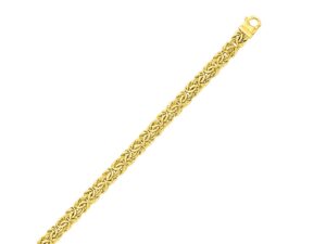10k Yellow Gold Byzantine Design Chain Bracelet (7.00 mm)