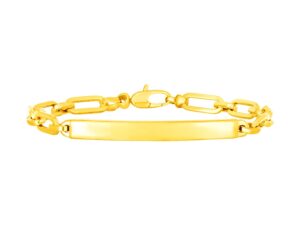 14K Yellow Gold Paperclip Chain ID Bracelet (4.80 mm)