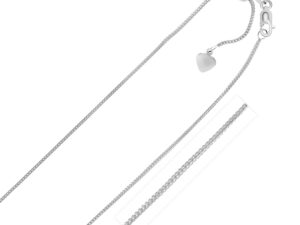 14k White Gold Adjustable Franco Chain (1.00 mm)