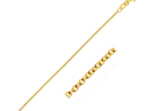 14k Yellow Gold Round Cable Link Chain (1.30 mm)
