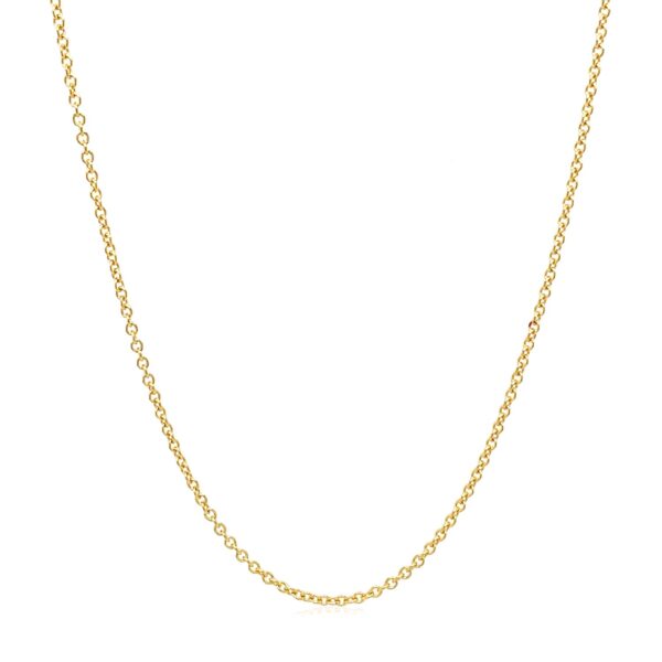14k Yellow Gold Round Cable Link Chain (1.30 mm) - Image 2