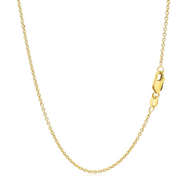 14k Yellow Gold Round Cable Link Chain (1.30 mm) - Image 3