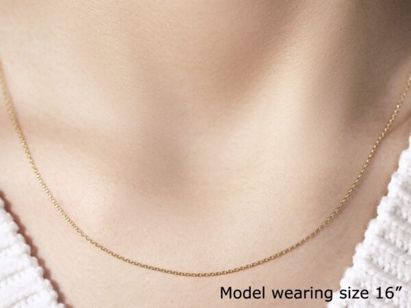 10k Yellow Gold Oval Cable Link Chain (0.97 mm) - Image 6