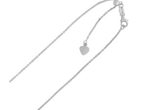 Adjustable Cable Chain in 14k White Gold (0.97 mm)